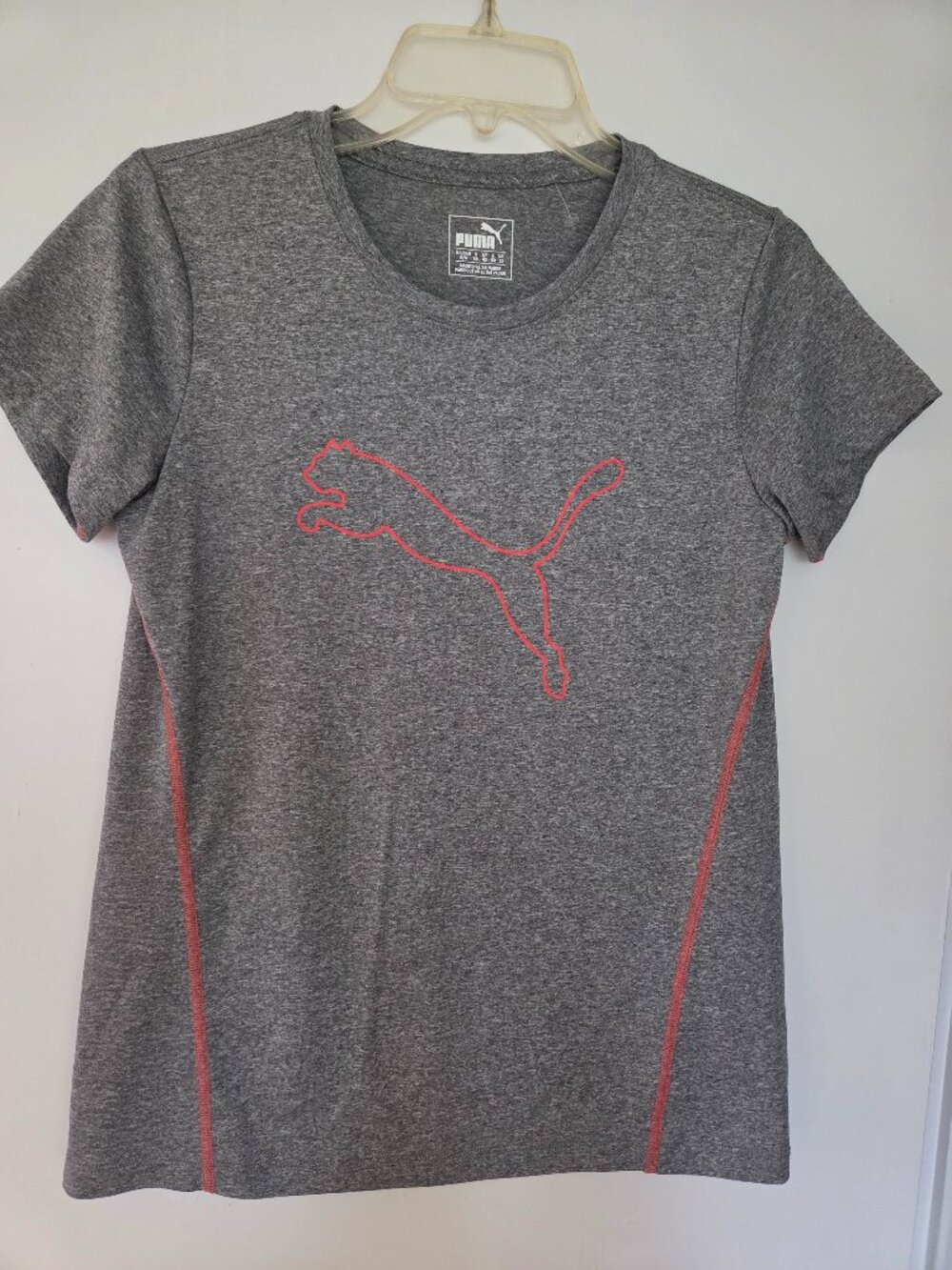Puma Men's M Gray Short Sleeve Crew Neck Athletic Big Puma Logo Outdoor Sport